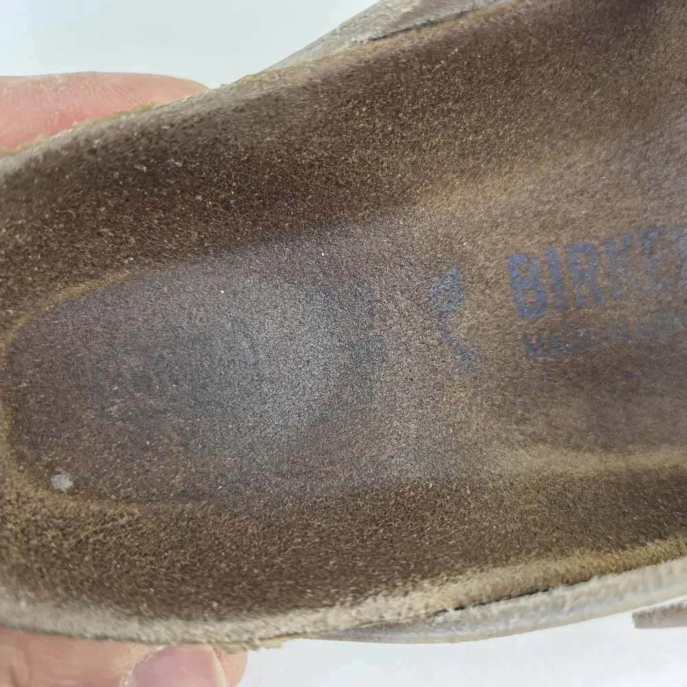 Birkenstock Arizona Soft Footbed Sandals Size 36 White Leather Buckle Slide - Picture 8 of 11